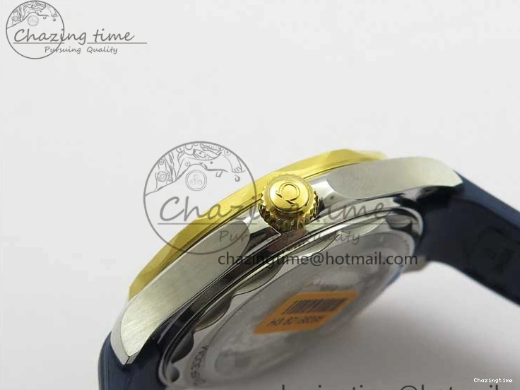 0321 Refined 2018 Seamaster Diver 300M SS YG VSF 1:1 Best Edition YG Bezel Blue Dial on Blue Rubber Strap A 7898